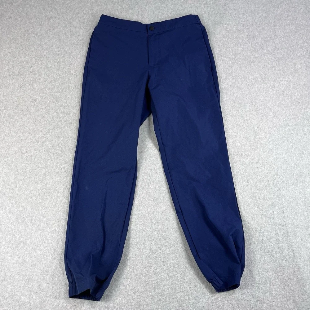 Banana Republic Jogger Pants Mens 32 Blue Elastic Cuffed Polyester Casual